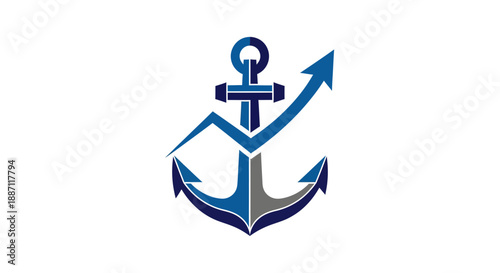 Anchor Icon Illustrating Business Strength, Growth, And Financial Stability Concept