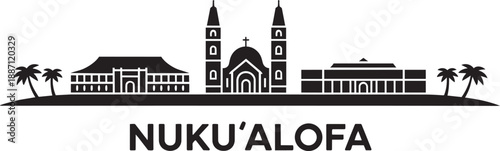 Nukuʻalofa tonga city skyline with famous buildings and landmarks, travel destination in oceania