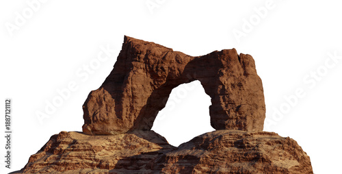 Wallpaper Mural Isolated Red Rock Arch Monument in Desert Landscape, Dramatic Natural Stone Arch Torontodigital.ca