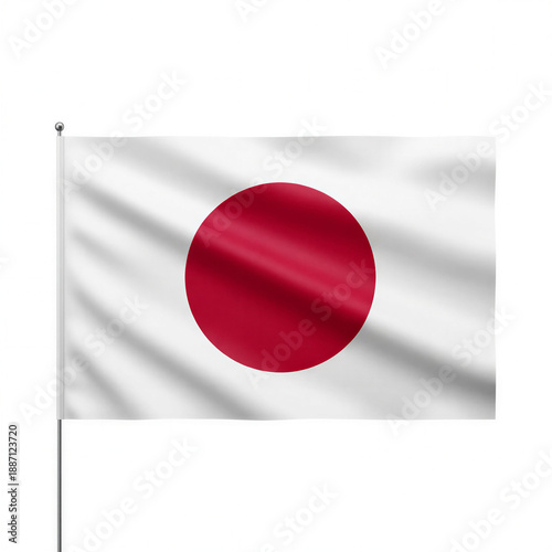 Free Download Japan flag waving in the wind with red circle on white background   - GFXLoad
