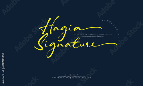 Artistic illustration of a signature or stylized handwriting, representing identity, personal touch, and authentication.