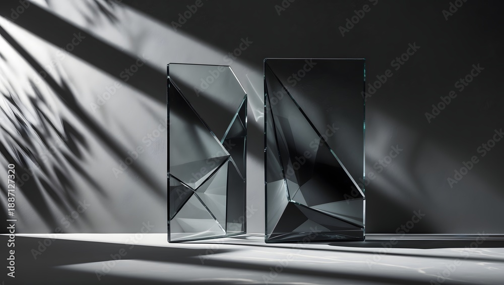 Naklejka premium Abstract Black and White Geometric Shapes Background