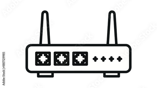 Network Router Line Icon
Internet Hardware Symbol
