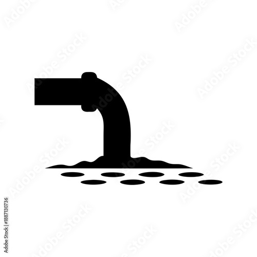 Water spout on ground Vector, illustration