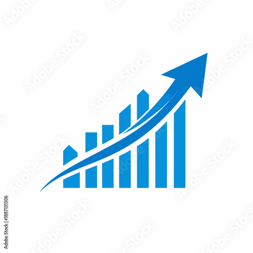 Ascending Chart Symbolizing Gradual Growth and Positive Trend in Business