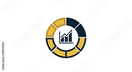 Circular Diagram With Increasing Graph Symbolizing Data Analysis And Growth
