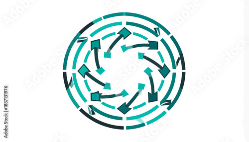 Circular Flow Chart With Arrows For Business Processes And Strategic Planning