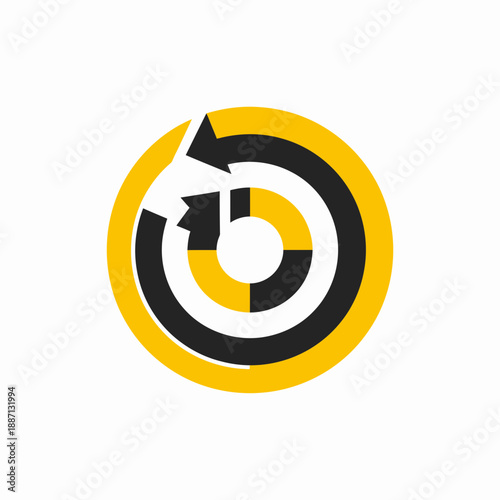 Circular Flow With Arrows Abstract Rotation Graphic Innovation Design Concept