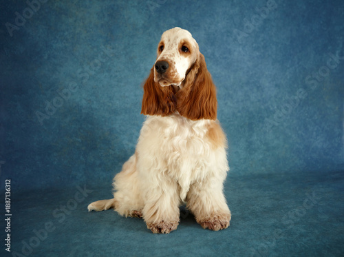 Canvas Print Portrait of a purebred English Cocker Spaniel puppy