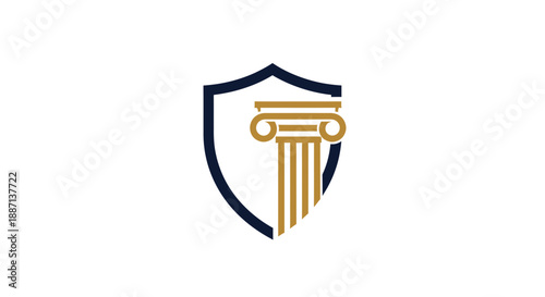 Corporate Design Depicting Legal Protection and Financial Stability in a Shield Shape