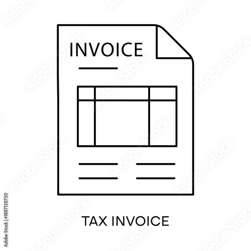 Business tax paperwork and financial report icon with editable stroke.