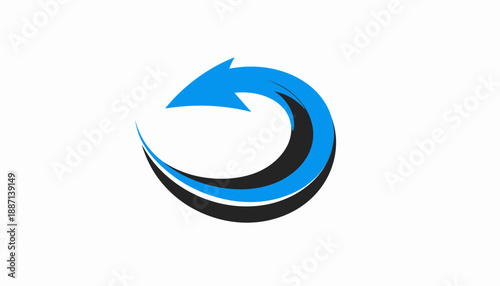 Curved Arrow Pointing Backwards Logo, Modern Design Graphic Element