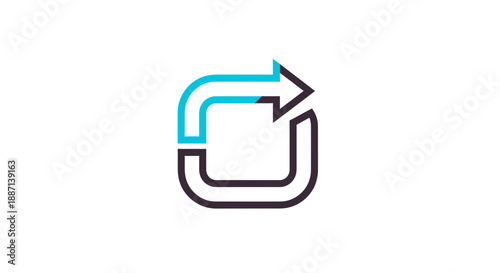 Conceptual Repeat Arrow Icon, Dynamic, Modern, Loop, Recycle, Replay, Circular, Refresh