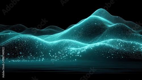Digital Waves of Light and Color Representing Modern Technology