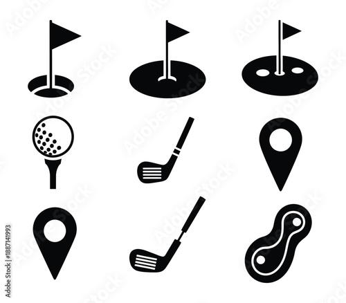Golf yard icon silhouette vector isolated design