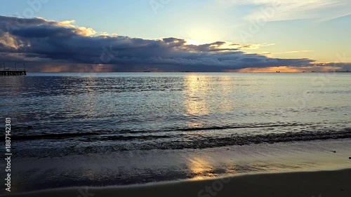 Thunderstorm over the sea. 