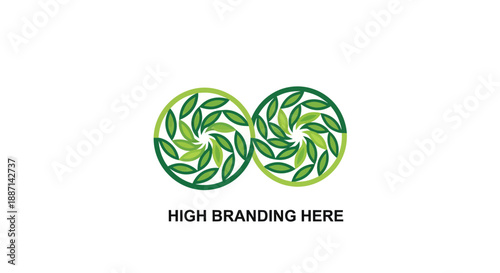 Dual Leaf Design: A Modern Logo Representing Growth, Nature, and Sustainable Solutions