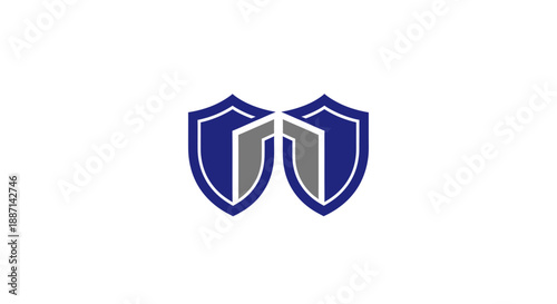 Dual Shield Architectural Logo Concept Representing Security and Protection Clearly