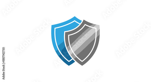 Dual Shields Illustration Concept Representing Protection and Data Security Measures