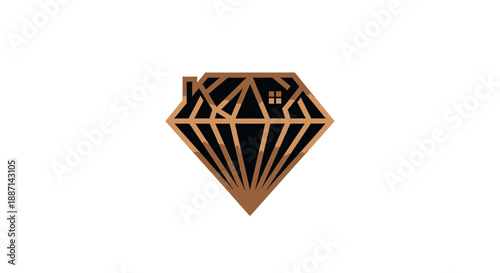 Diamond Shaped House Logo for Investments and Real Estate Design Concept