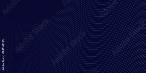 Dark blue background with wavy blue lines. The background has a smooth, flowing texture. Blue color enhances the dynamic style. Modern wavy line pattern background. Blue background vector.