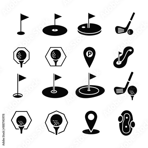 Golf yard icon silhouette vector illustration