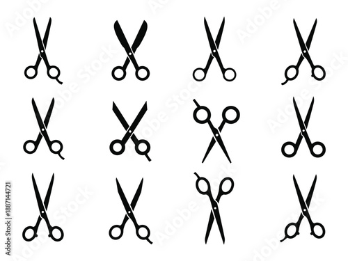 Hairdresser scissors icon silhouette vector isolated design