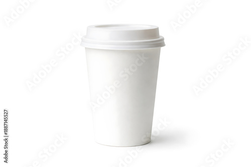 Wallpaper Mural White disposable coffee cup with lid isolated on clean background Torontodigital.ca