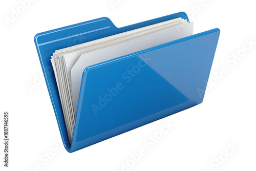 Digital document organization and storage solution a clean, modern blue folder icon symbolizing efficient data management for business and personal use on a white background