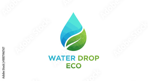 Eco-Friendly Water Drop Logo Representing Nature's Vitality and Sustainable Living