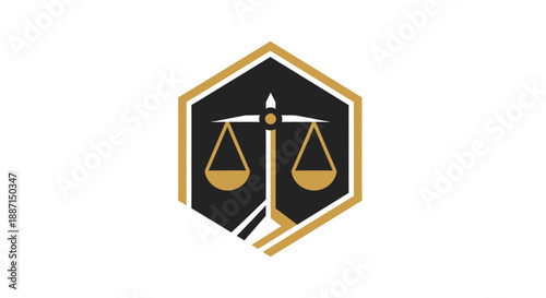 Elegant Abstract Icon Representing Law, Justice, and Impartiality for Branding