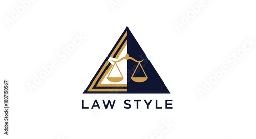 Elegant Abstract Triangle Design Legal Law Firm Agency Logo Symbol of Justice