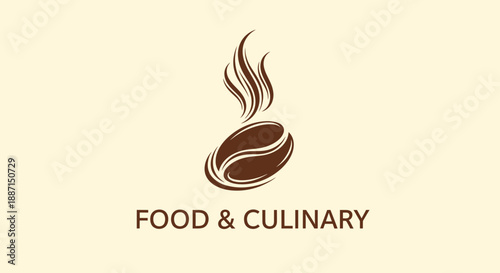 Elegant Coffee Bean Icon Representing Food and Culinary Culture, Simple And Stylized