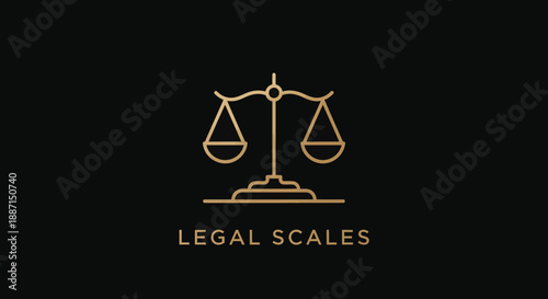 Elegant Illustration Of Justice Scales On A Black Background For Law And Legal Professions