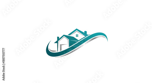 Elegant House Representation Within a Symbolic Design, Perfect for Real Estate Branding