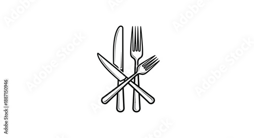 Elegant Dining Elements: Vector Illustration of Utensils for Culinary and Restaurant Concepts