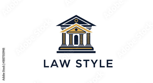 Elegant Law Firm Logo Illustrating Authority, Justice, And Professional Legal Services