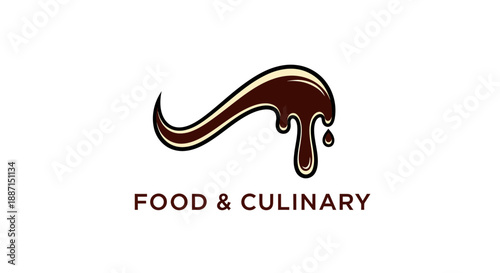 Elegant Food And Culinary Branding Design With Droplet and Curvilinear Decorative Elements