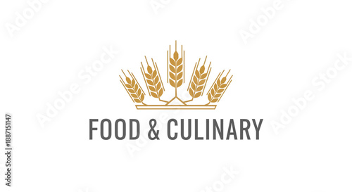 Elegant Food And Culinary Branding Featuring Golden Wheat Design Elements