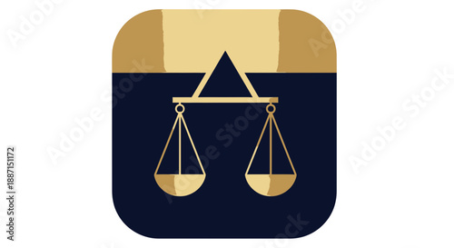 Elegant Legal Icon Showcasing Balance and Justice in Modern and Artistic Design