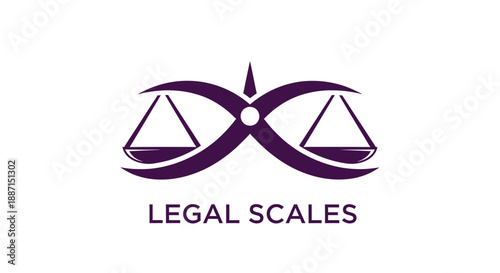 Elegant Legal Scales Emblem on a White Background Depicting Precision and Justice
