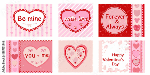 A collection of adorable valentine s day cards with romantic messages and hearts
