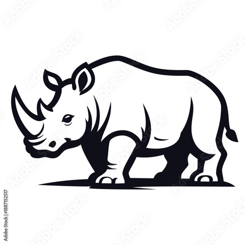 rhino head mascot logo design vector template