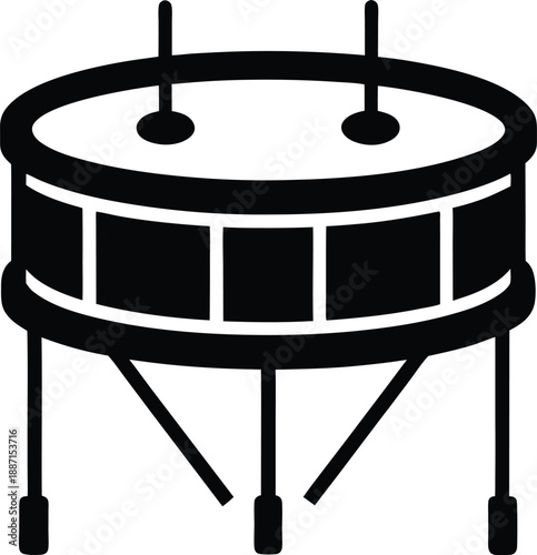 Drum machine silhouette vector art illustration and minimal black and white design