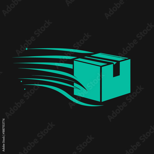 Express Delivery Concept Box with Dynamic Motion Illustrating Swift Transport