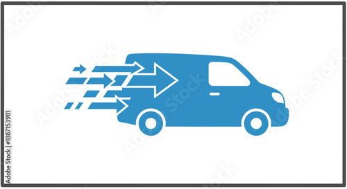 Express Delivery Vehicle Delivering Goods Quickly and Efficiently to Customer Locations