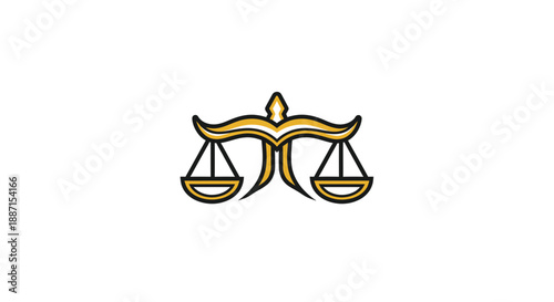 Elegant Vector Illustration of Legal Scales on a White Background for Professional Use