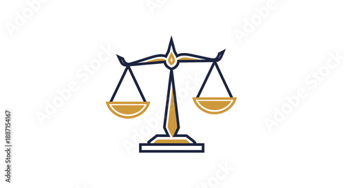 Elegant Vector Illustration of Justice Scales Symbolizing Law, Balance, and Fairness