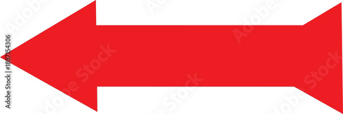 Red arrow pointing left isolated on transparent background