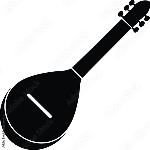 Rabab silhouette vector art illustration and minimal black and white design